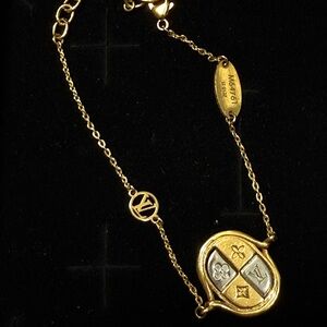 Louis Vuitton Gold and Silver Emblem Bracelet